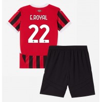 Camisa de Futebol AC Milan Emerson Royal #22 Equipamento Principal Infantil 2024-25 Manga Curta (+ Calças curtas)